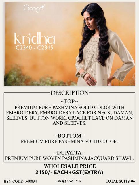 Ganga kridha dress material wholesale